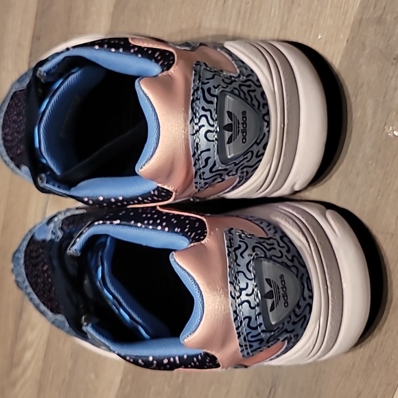 ADIDAS Satin GLOW BLUE FALCON Athletic RUNNING Shoes SNEAKERS Size 9 new - Picture 8 of 9